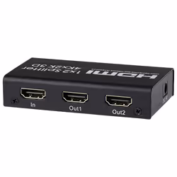 Use the Maplin HDMI Splitter 1 Port In 2 Ports Out Ultra HD 4K/30fs for amplifying and splitting the HDMI signal to ...