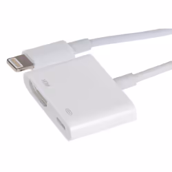 View your phone or tablet on your television with this Maplin Lightning Connector to HDMI + Lighting Charging Port Adapt ...