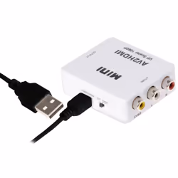This Maplin RCA to HDMI Converter 1080p Upscaler is a universal converter for analog composite input to HDMI 720p o ...
