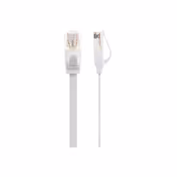 This Maplin RJ45 CAT6 Flat Ethernet LAN Cable UTP 30m White is perfect for connecting your desktop computer. game consol ...