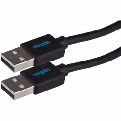 This Maplin Premium USB-A 2.0 Cable uses a male USB-A 2.0 to male USB-A 2.0 connector and is uncommonly used to connect devic ...