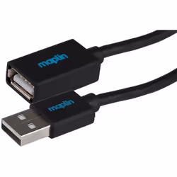 This Maplin Premium USB-A 2.0 Extension Cable uses a male USB A 2.0 port to female USB A 2.0 port. which allows you to extend ...