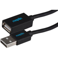 Maplin MAPCUS40-005 USB cable USB 2.0 0.5 m USB A Black