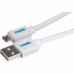 This Maplin Premium USB-A 2.0 to Micro USB Cable uses USB A 2.0 and micro USB B 2.0 connectors. It ismainly used to connect a ...
