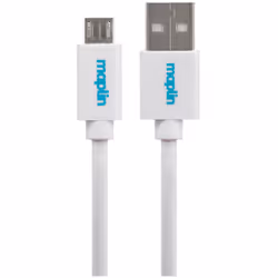 This Maplin USB-A to Micro USB-B Cable uses USB A 2.0 and micro USB B 2.0 connectors. It is mainly used to connect a lar ...