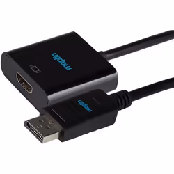 The Maplin Premium DisplayPort to HDMI Adapter - Black lets you connect an HDMI-enabled display or projector to a DisplayPort ...