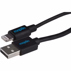The Maplin Premium Apple MFI Certified Tangle-Free Lightning to USB-A 2.0 Cable enables charging and data transfer from your ...