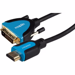 Maplin MAVHDV01-030 video cable adapter 3 m DVI-D HDMI Black.Blue