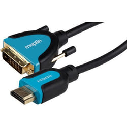 Maplin MAVHDV01-030 video cable adapter 3 m DVI-D HDMI Black.Blue