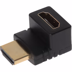 This Maplin 90 Degree Fixed Angle HDMI Male to HDMI Female Adapter is commonly used to extend existing HDMI plug connect ...