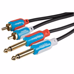 This Maplin Twin 1/4" 6.35mm 2 Pole Jack Plug to Twin RCA Phono Cable carries stereo sound across a variety of ...