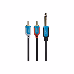 This 1/4" 6.35mm Jack Plug to Twin RCA Phono Connector cable carries stereo sound across a variety of audio devices. The ...