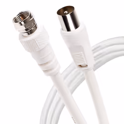 This Maplin F Type Male to RF Male Connector TV Satellite Aerial Coaxial Cable is commonly used to connect Fre ...