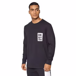 DKNY Angels Long Sleeve Lounge Top - Black, Large