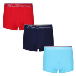 Ben Sherman 3 Pack Carlos Boxer Shorts - Red/Black/Blue, Small