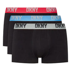 DKNY Oak Park 3 Pack Stretch Boxer Shorts - BLACK/BLUE/TEABERRY/GREY, Medium