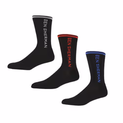 Ben Sherman 3 Pack Sport Bananas Sock - Black, 7-11