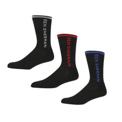 Ben Sherman 3 Pack Sport Bananas Sock - Black, 7-11