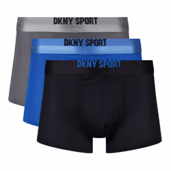 DKNY 3 Pack Academy Sport Boxers - LEAD/BLACK/LAPIS BLUE, Small