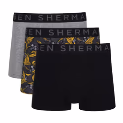Ben Sherman 3 Pack Mens Jiraiya Boxers - Black, Small