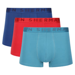 Ben Sherman 3 Pack Cory Boxers - BLUE/RED/TEAL, Small