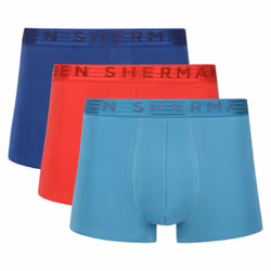 Ben Sherman 3 Pack Cory Boxers - BLUE/RED/TEAL, Medium