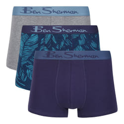 Ben Sherman 3 Pack Howard Boxers - GREY MARL/PRINT/NAVY, X-Large