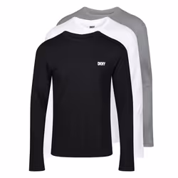 DKNY 3 Pack Long Sleeve Warrior T-shirt - Navy, Small