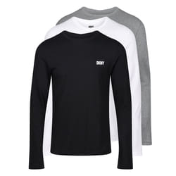 DKNY 3 Pack Long Sleeve Warrior  T-shirt - Navy, Small