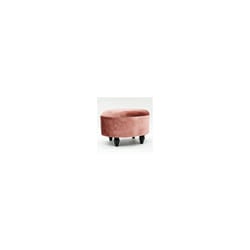 PINK VELVET OVAL FOOTSTOOL