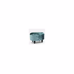 LUXURY BLUE VELVET OVAL FOOTSTOOL