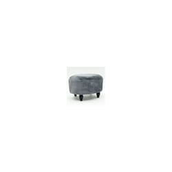 RED VELVET OVAL FOOTSTOOL
