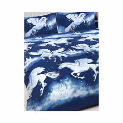 Stardust Unicorn Duvet Cover and Pillowcase Set - Double, Navy Blue
