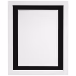 FRAMES BY POST H7 Picture Photo Frame, Wood, White with White Double Mount, A3 Image Size A4
