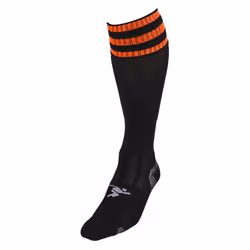 Precision 3 Stripe Pro Football Socks Junior J12-2 Black/Tangerine