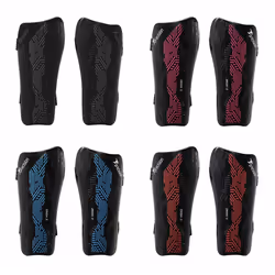 Precision Origin.0 Strap Shin Guards - Large - Black/Cyan