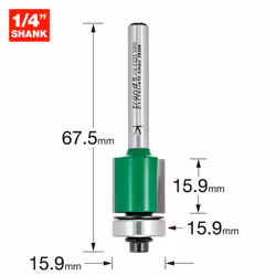 C117X1/4TC - 1/4 Shank Guided Trimmer 15.9mm diameter of Trend