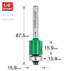 C117X1/4TC - 1/4 Shank Guided Trimmer 15.9mm diameter of Trend