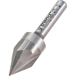 Trend S11/11X1/4STC Professional 1/4" Shank Bearing Guided 45Â°3 Flute Engraver Router Cutter Bit-Diameter 14.5mm Cutting Length Tungsten Carbide