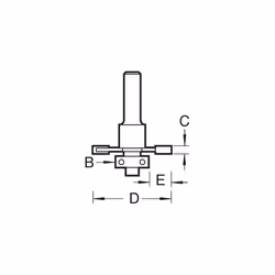 CraftPro Slotting Router Cutter Bit, 1/4 Inch Shank, 3.2mm Cutting Depth and 9.5mm Groove Depth, Tungsten Carbide Tipped, C143X1/4TC