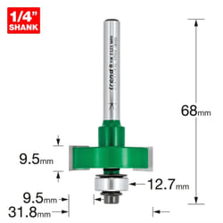 C147X1/4TC - Slotting Router Cutter 9.5 mm Cut of Trend