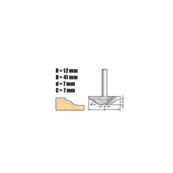 Trend C150X1/4TC Raised Panel 12mm Radius X 41mm Diameter, Silver