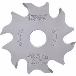 Trend CR/BJB100 Craft Pro Biscuit Joining Circular Saw Blade, Tungsten Carbide Tipped, 100mm x 6 Teeth x 22mm Bore