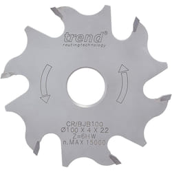 Trend CR/BJB100 Craft Pro Biscuit Joining Circular Saw Blade, Tungsten Carbide Tipped, 100mm x 6 Teeth x 22mm Bore