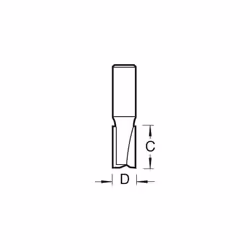 Trade Straight Two Flute Router Cutter Bit, 1/4 Inch Shank, 10mm Cut Diameter, Tungsten Carbide Tipped, TR09X1/4TC