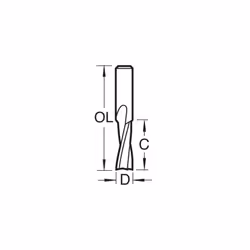 Professional Acrylic Spiral Up-Cut Router Cutter, 1/4 Inch Shank, 4mm Cut Diameter & 14mm Cut Length, Solid Tungsten Carbide, S60/04X1/4STC