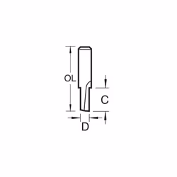Professional Single Flute Cutter, 1/4 Inch Shank, 1mm Cut Diameter & 3mm Cut Length, Tungsten Carbide Tipped, 2/0X1/4TC