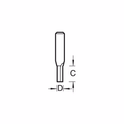 CraftPro Straight Two Flute Router Cutter Bit, 1/2 Inch Shank, 6.3mm Cut Diameter & 25.4mm Cut Length, Tungsten Carbide Tipped, C008X1/2TC