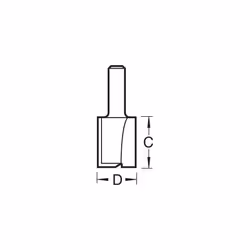 CraftPro Straight Two Flute Router Cutter Bit, 1/2 Inch Shank, 10mm Cut Diameter & 25mm Cut Length, Tungsten Carbide Tipped, C016CX1/2TC