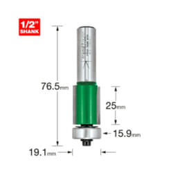 C117AX1/2TC - 1/2 Shank Guided trimmer 19.1mm diameter of Trend